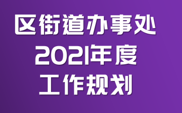 区街道办事处2021年度工作规划