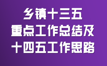 乡镇十三五重点工作总结及十四五工作思路