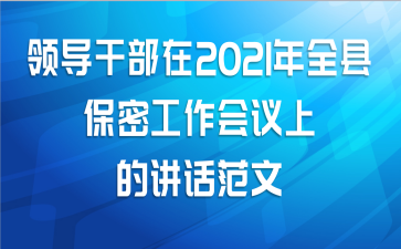 领导干部在2021年全县保密工作会议上的讲话范文