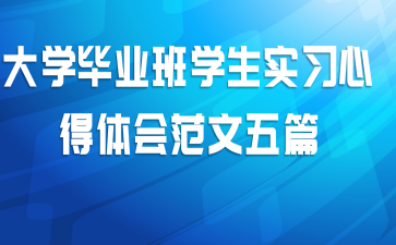大学毕业班学生实习心得体会范文五篇