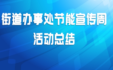 街道办事处节能宣传周活动总结